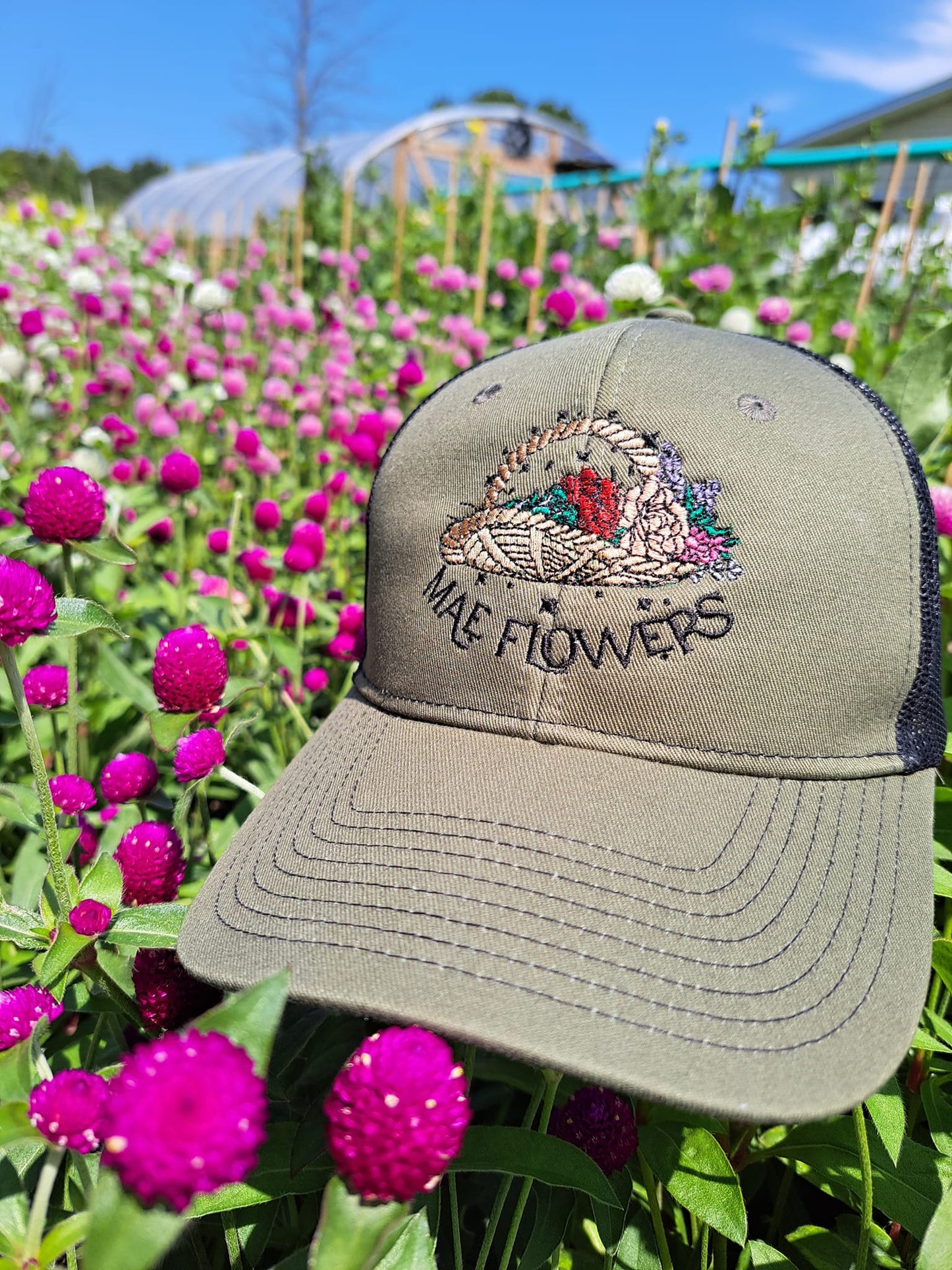 Embroidered Mae Flowers Hat